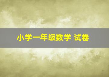 小学一年级数学 试卷